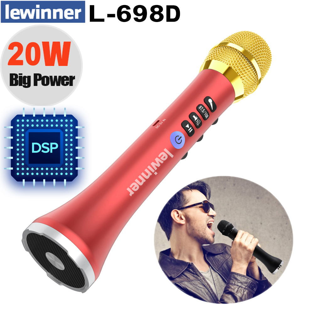 Bluetooth Karaoke Microphone Handheld - Lewinner L-698D Chuyên Nghiệp 20W Loa