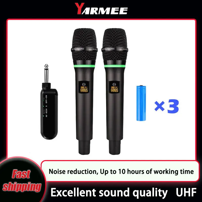 Rechargeable Wireless Mic Lithium Battery - YARMEE UHF Micro Không Dây Hát