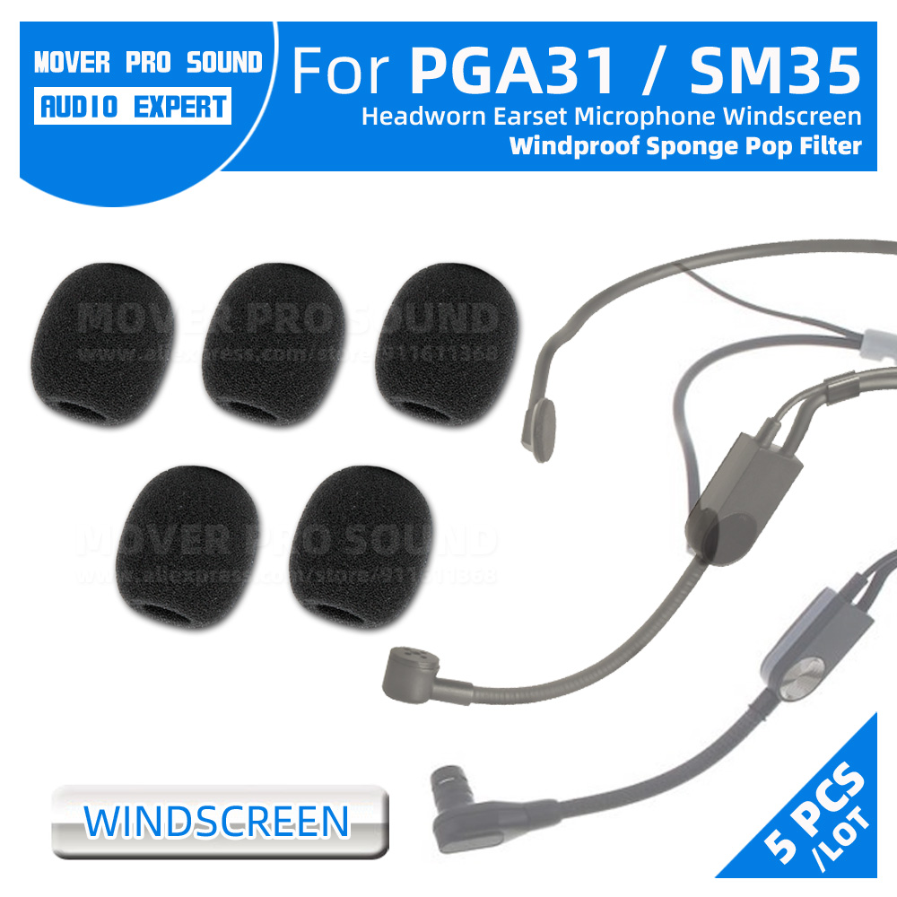 Microphone Pop Filter Foam Windscreen - Compatible With Shure PGA31 SM35 PGA