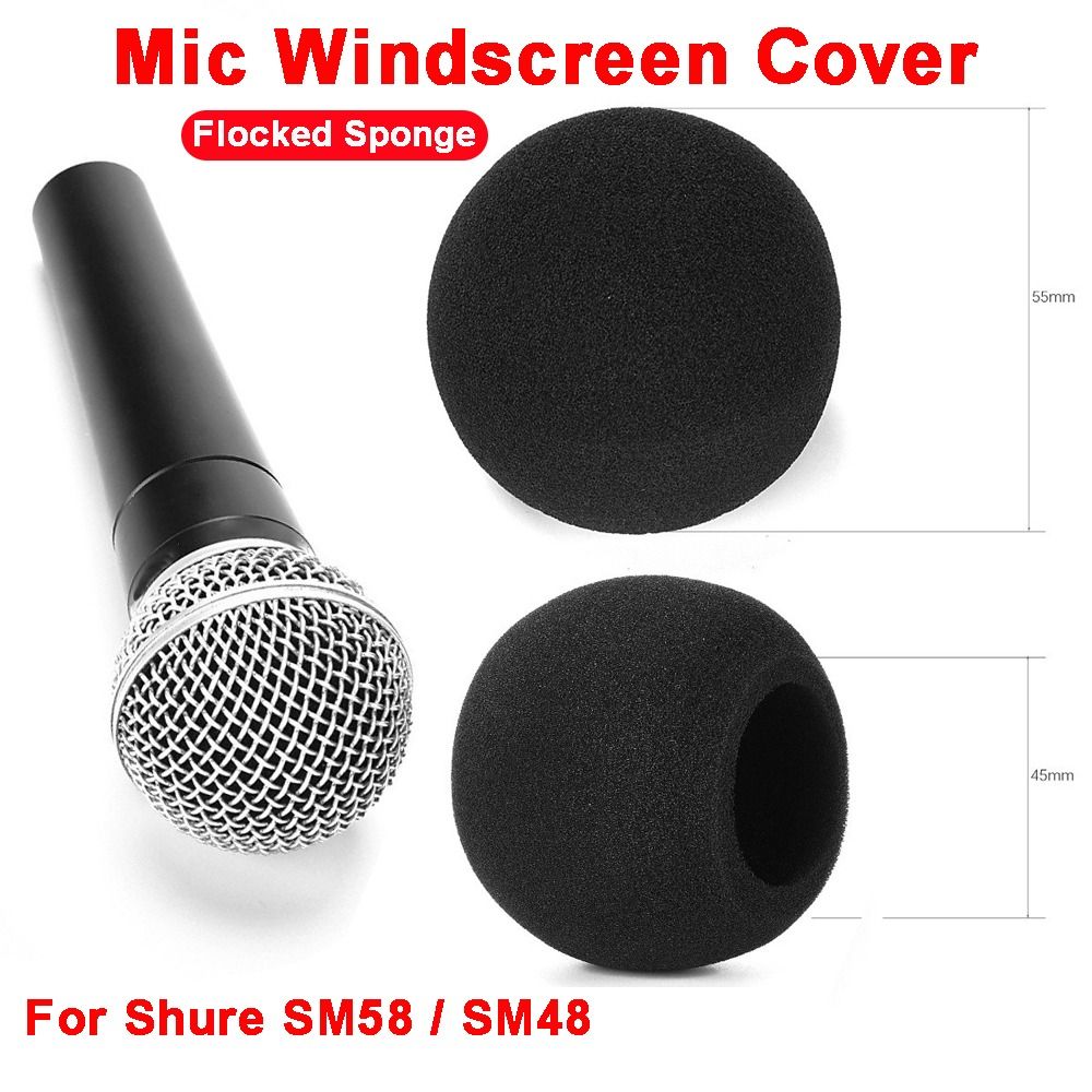 Microphone Pop Filter Foam Windscreen - Replacement Mic Windscreen Cover Flocked Sponge