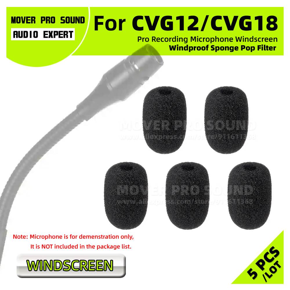 Microphone Pop Filter Foam Windscreen - SnapVox Compatible With SHURE CVG12 CVG18