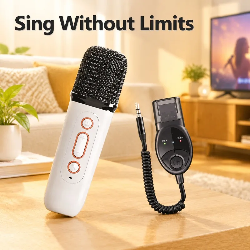 Bluetooth Karaoke Microphone Handheld - Mic Speaker Integrated Microphone Wireless Bluetooth
