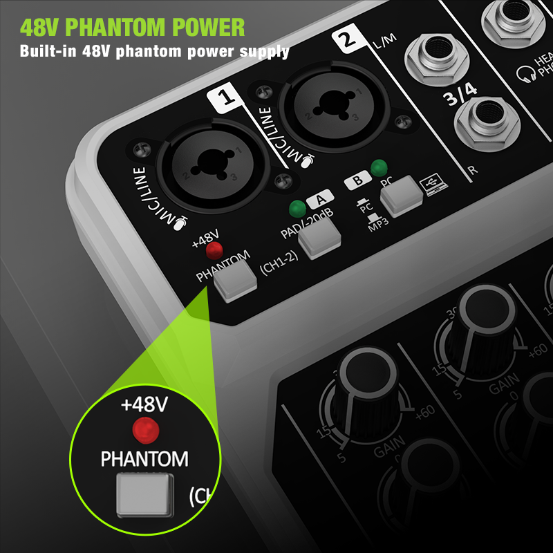 4-Channel Audio Mixer Console  - đánh giá và giá Karaoke Amplifier Mixer Bluetooth