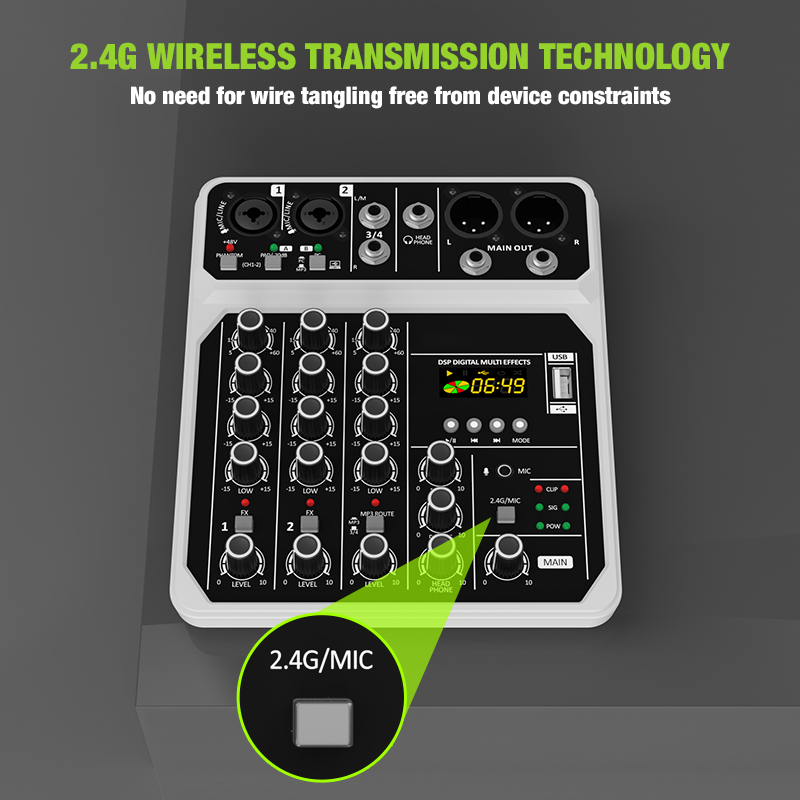 4-Channel Audio Mixer Console  - đánh giá và giá Karaoke Amplifier Mixer Bluetooth