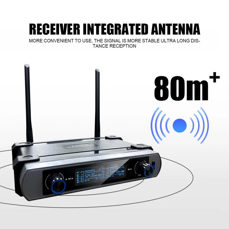 Professional 2 Channel UHF Wir - đánh giá và giá Uhf Wireless Microphone System Dual Channel