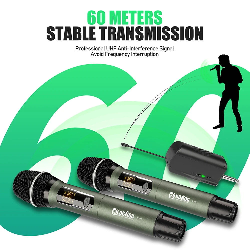 Dual Handheld Dynamic Karaoke  - đánh giá và giá Uhf Wireless Microphone System Dual Channel