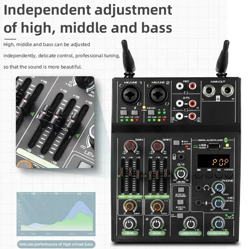 4 Channel Audio Mixer Console  - đánh giá và giá Bluetooth Karaoke Microphone Handheld
