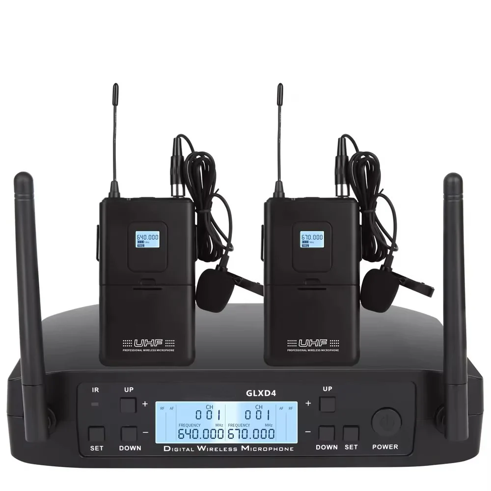 GLXD4 Professional Wireless Mi - đánh giá và giá Wireless Lavalier Microphone Dual Receiver