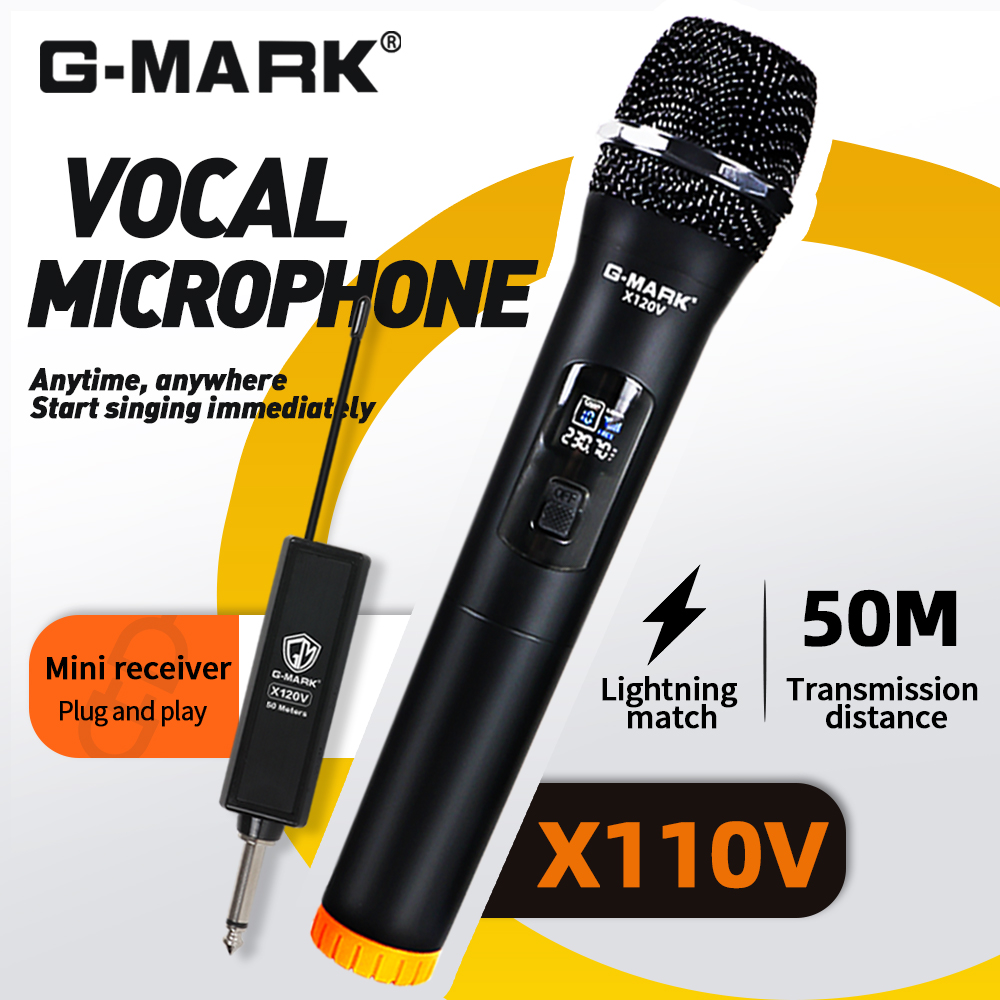 Microphone G-MARK X110V Wirele - đánh giá và giá Rechargeable Wireless Mic Lithium Battery