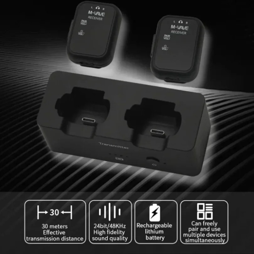 M-VAVE SWS12 Dual Receiver Wir - đánh giá và giá Wireless Lavalier Microphone Dual Receiver