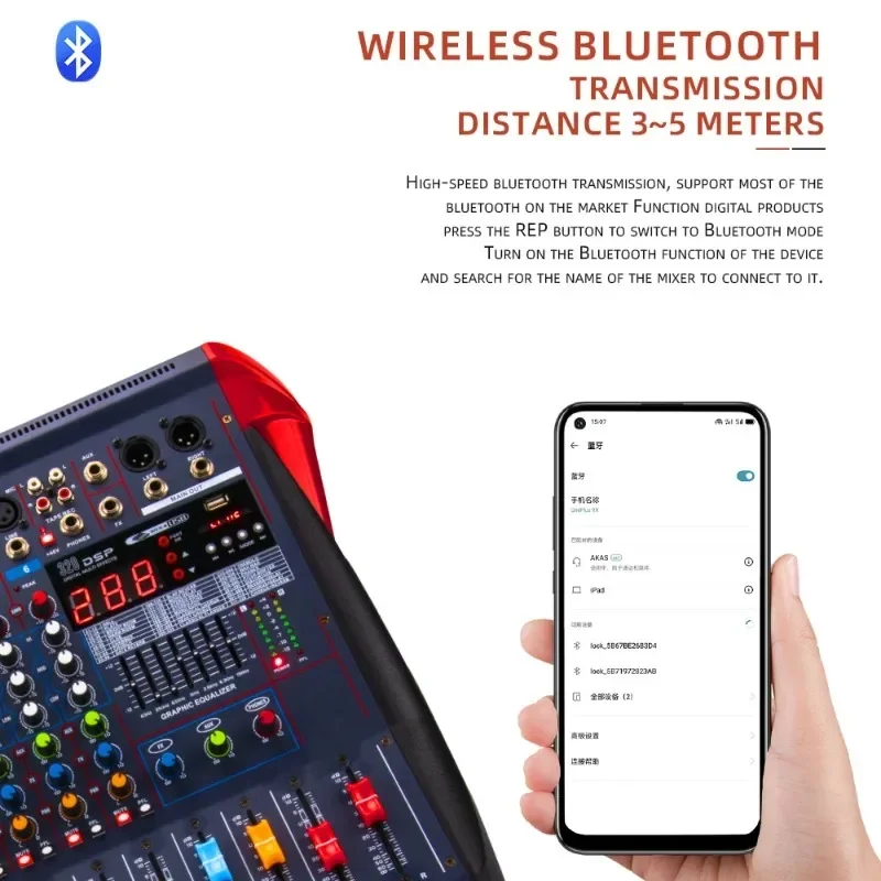 LXR12 12-Channel Bluetooth Dig - đánh giá và giá Karaoke Amplifier Mixer Bluetooth