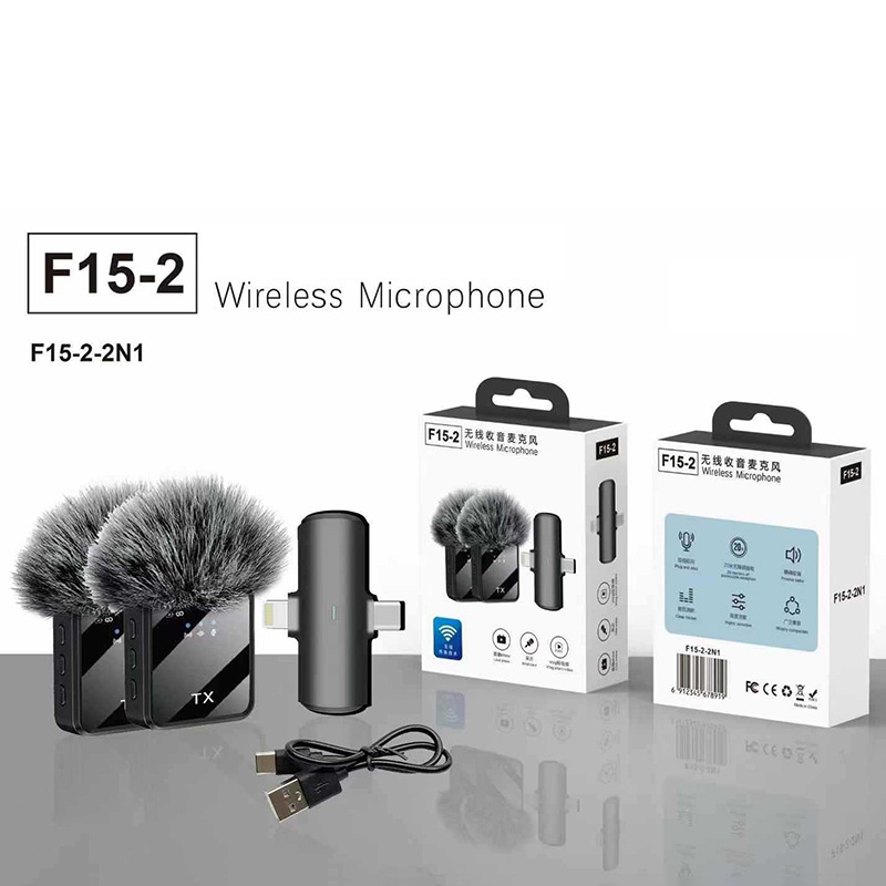 F15 3-in-1 Wireless Lavalier M - đánh giá và giá Wireless Lavalier Microphone Dual Receiver
