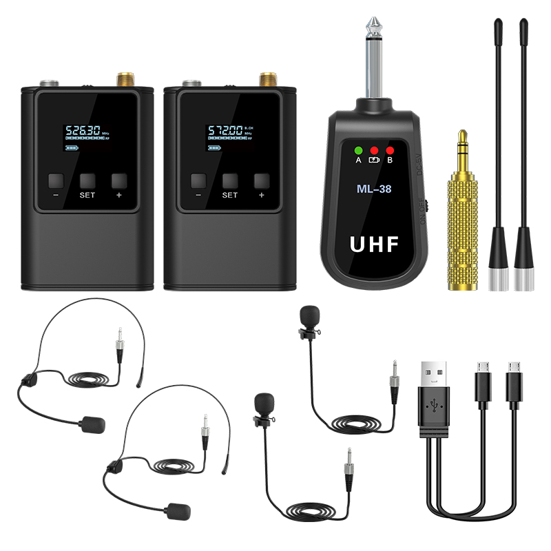 Dual Wireless Microphone Syste - đánh giá và giá Wireless Lavalier Microphone Dual Receiver