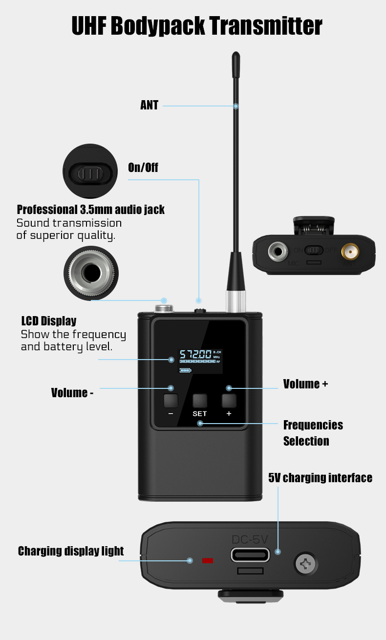 Dual Wireless Microphone Syste - đánh giá và giá Wireless Lavalier Microphone Dual Receiver