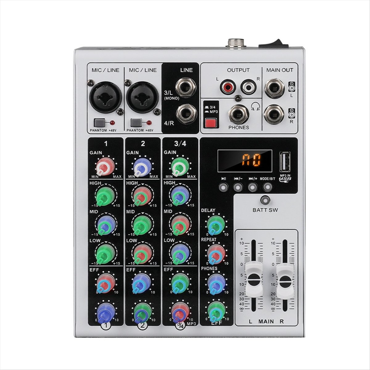 DTC5 4 Channels Audio Mixer Po - đánh giá và giá Karaoke Amplifier Mixer Bluetooth