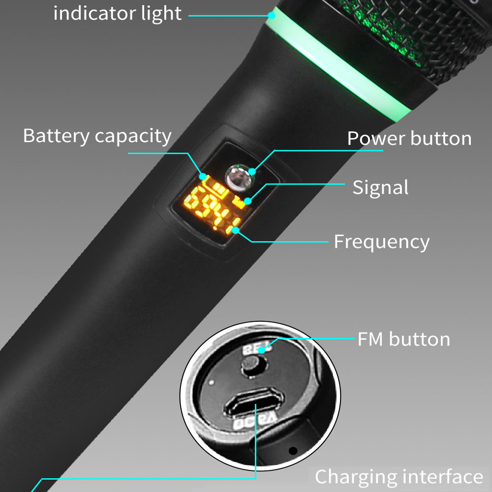 YARMEE UHF Micro Không Dây Hát - đánh giá và giá Rechargeable Wireless Mic Lithium Battery