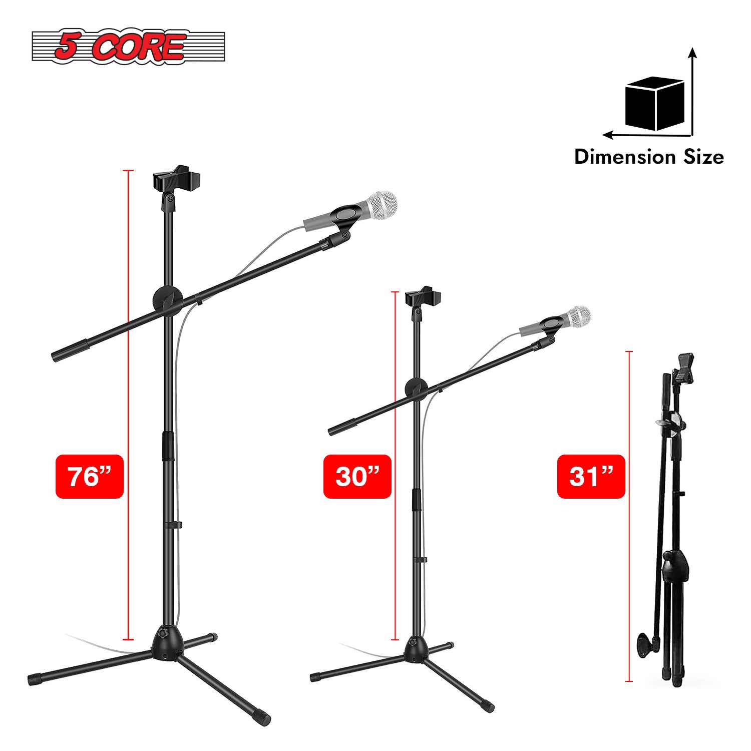 5 Core Tripod Mic Stand Adjust - đánh giá và giá Microphone Stand Boom Arm Floor