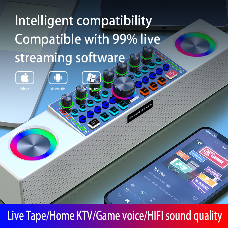 SY8 Live Broadcast Sound Card  - đánh giá và giá Karaoke Machine Portable With 2 Mic