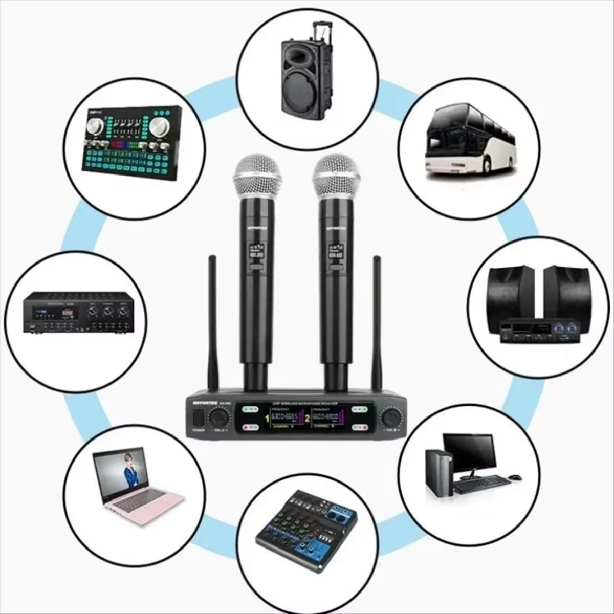 T1584C-Dual Channel Profession - đánh giá và giá Uhf Wireless Microphone System Dual Channel