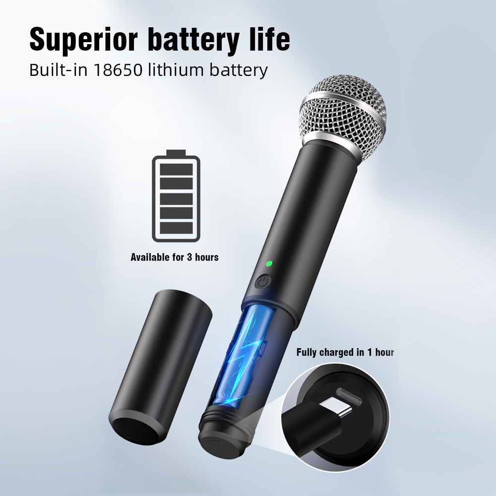 G-MARK UHF Wireless Microphone - đánh giá và giá Rechargeable Wireless Mic Lithium Battery