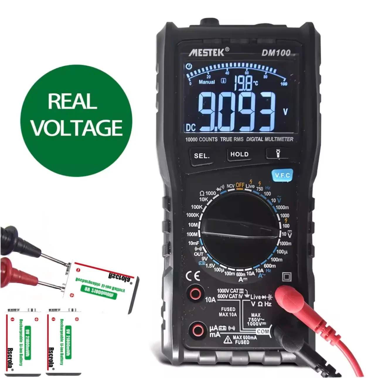 Rscrola 21800mWh 9V Lithium Re - đánh giá và giá Rechargeable Wireless Mic Lithium Battery