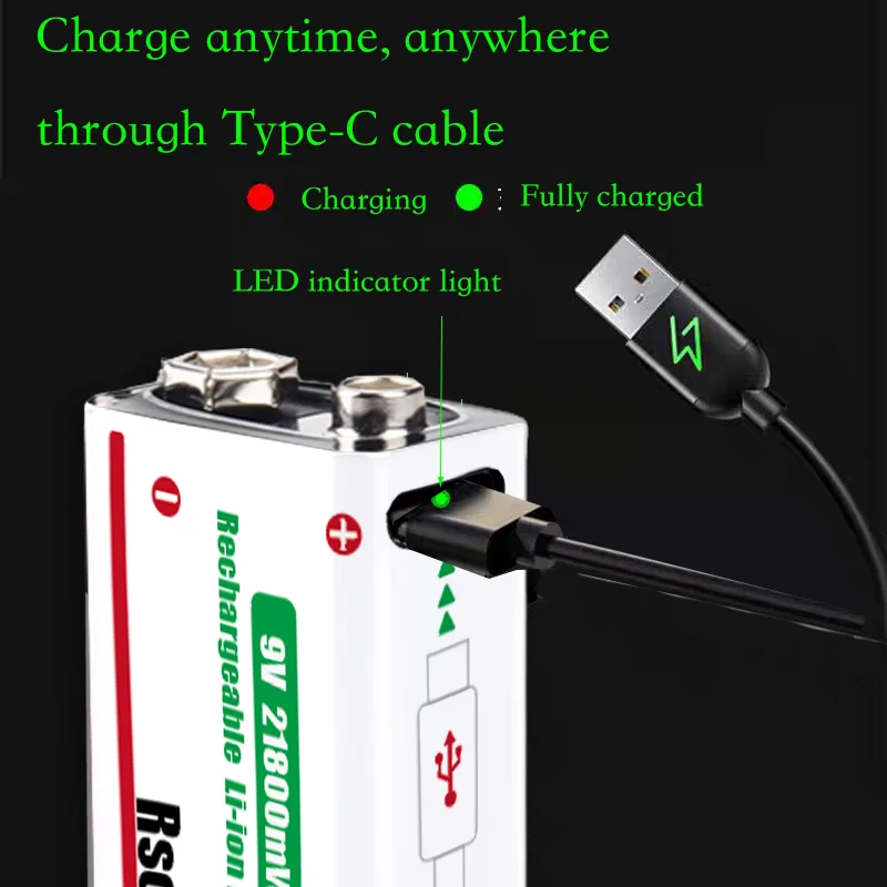 Rscrola 21800mWh 9V Lithium Re - đánh giá và giá Rechargeable Wireless Mic Lithium Battery
