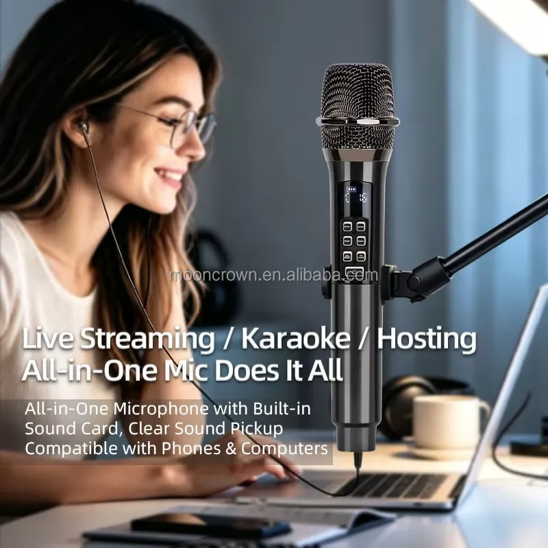 BOLRZO Sound card wireless dyn - đánh giá và giá Bluetooth Karaoke Microphone Handheld