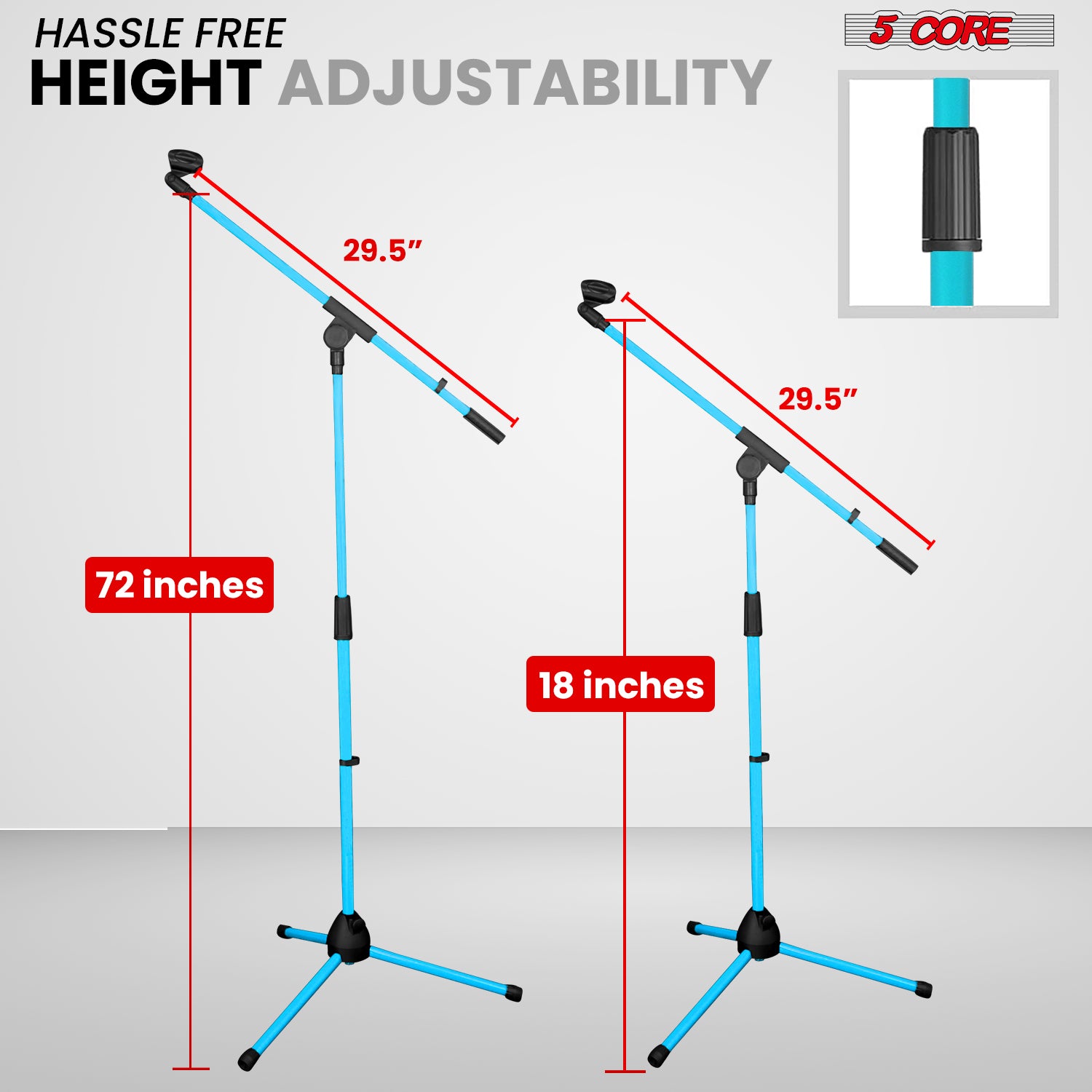 5 Core Tripod Mic Stand Adjust - đánh giá và giá Microphone Stand Boom Arm Floor
