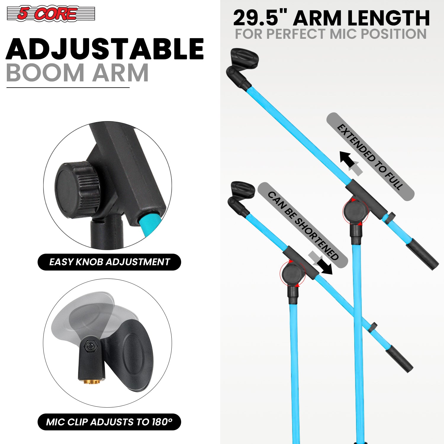 5 Core Tripod Mic Stand Adjust - đánh giá và giá Microphone Stand Boom Arm Floor