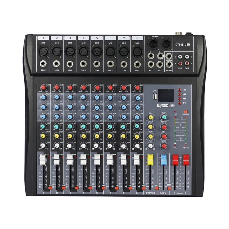 8 Channel Audio Mixer with 99  - đánh giá và giá Karaoke Amplifier Mixer Bluetooth
