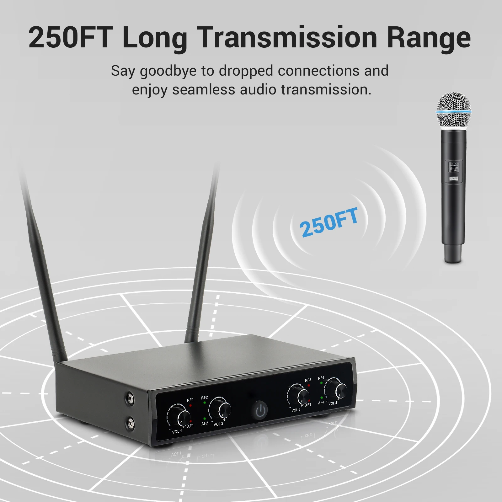 Metal UHF Wireless Microphone  - đánh giá và giá Wireless Lavalier Microphone Dual Receiver