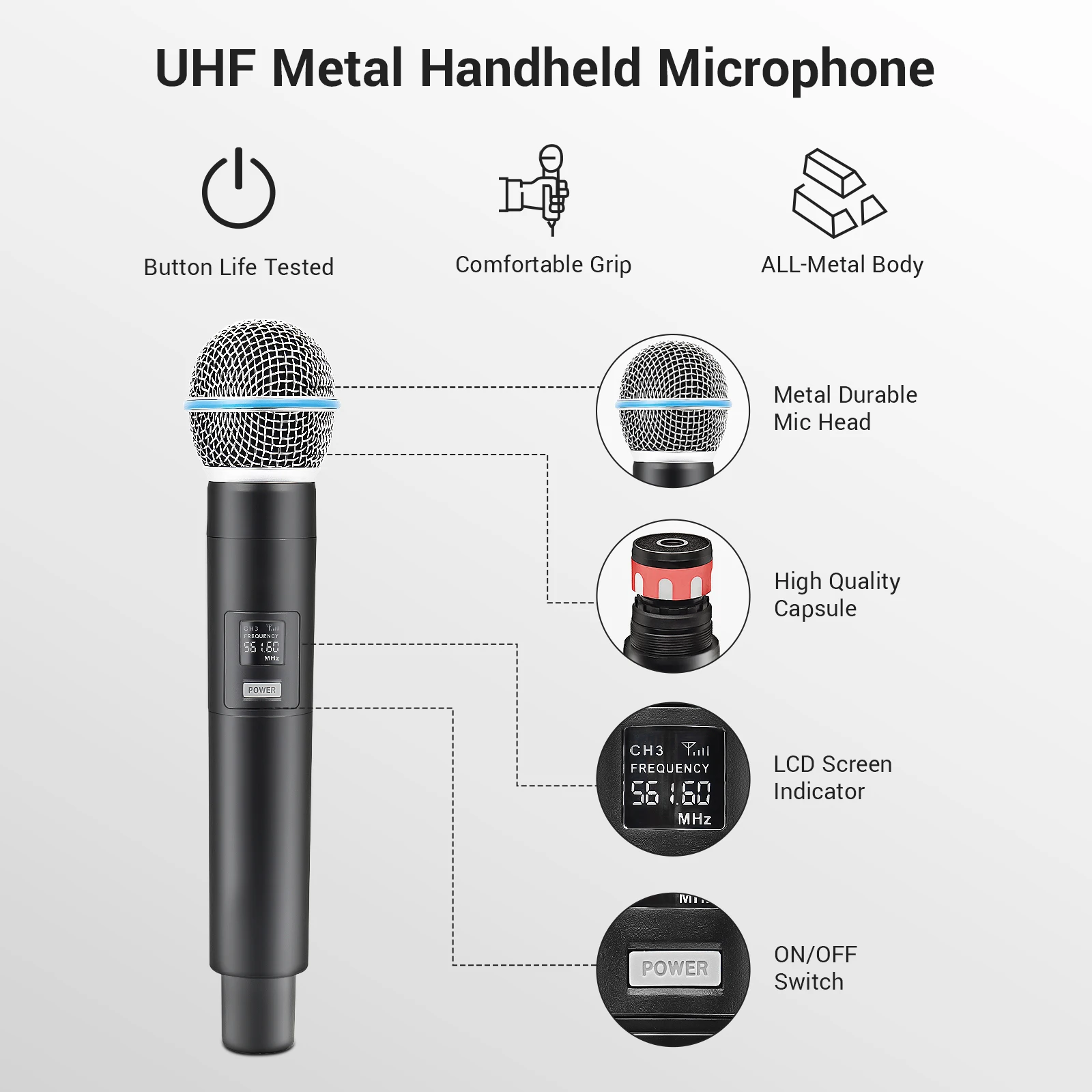 Metal UHF Wireless Microphone  - đánh giá và giá Wireless Lavalier Microphone Dual Receiver