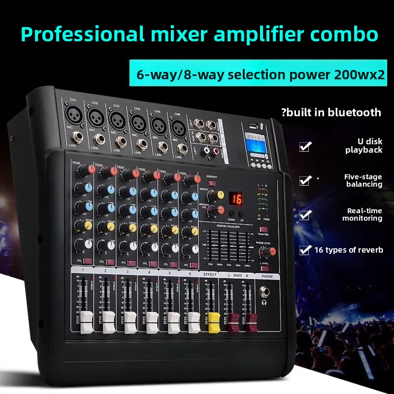 Mixer with power amplifier USB - đánh giá và giá Karaoke Amplifier Mixer Bluetooth