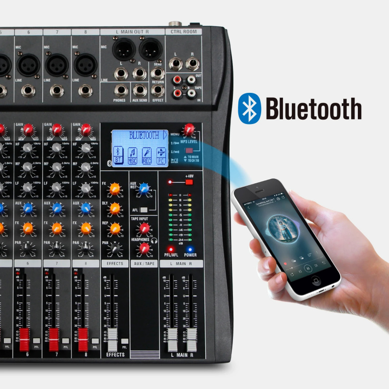 8 Channel USB Bluetooth Audio  - đánh giá và giá Karaoke Amplifier Mixer Bluetooth