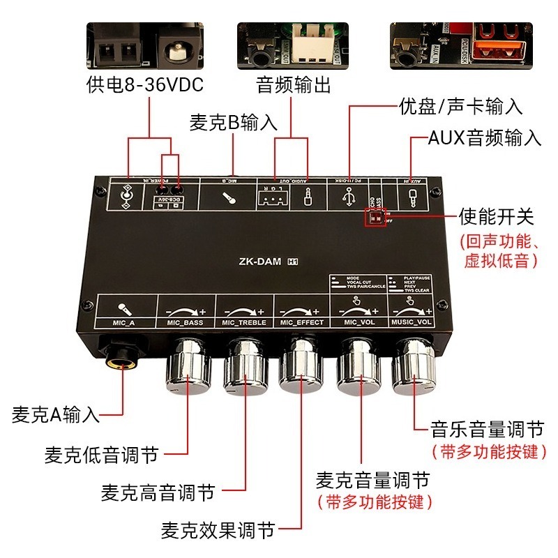 DAM H1 Karaoke Audio Pre‑ampli - đánh giá và giá Karaoke Amplifier Mixer Bluetooth
