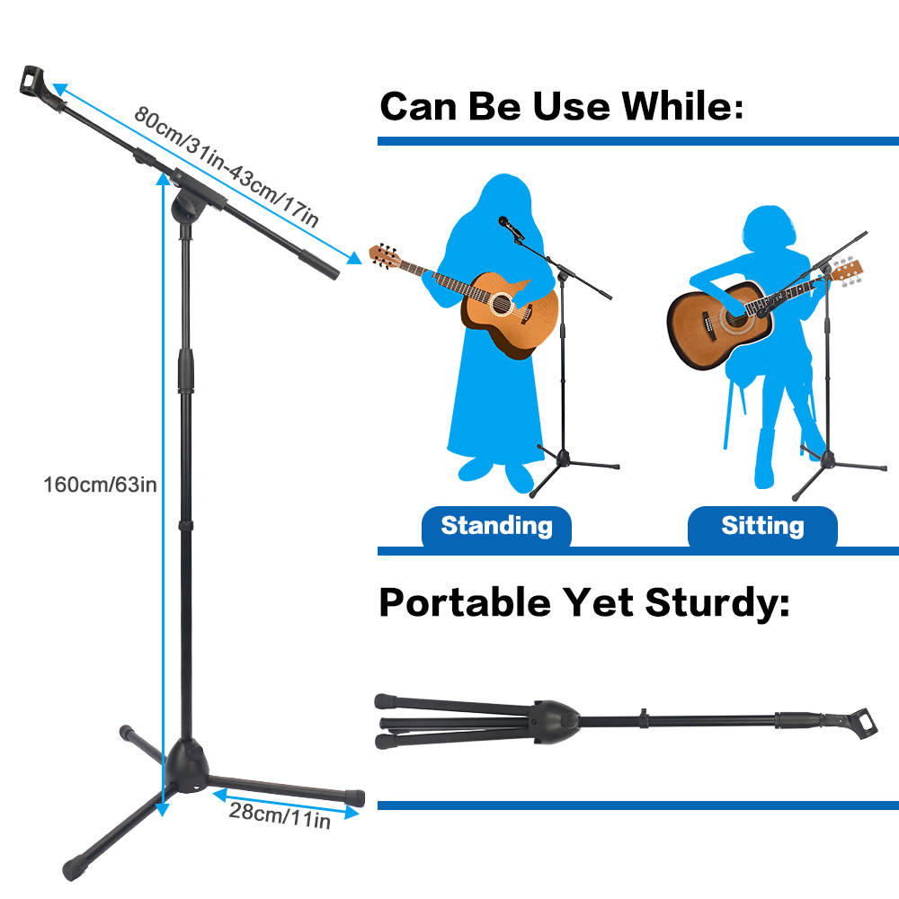 Microphone Stand Foldable Heav - đánh giá và giá Microphone Stand Boom Arm Floor