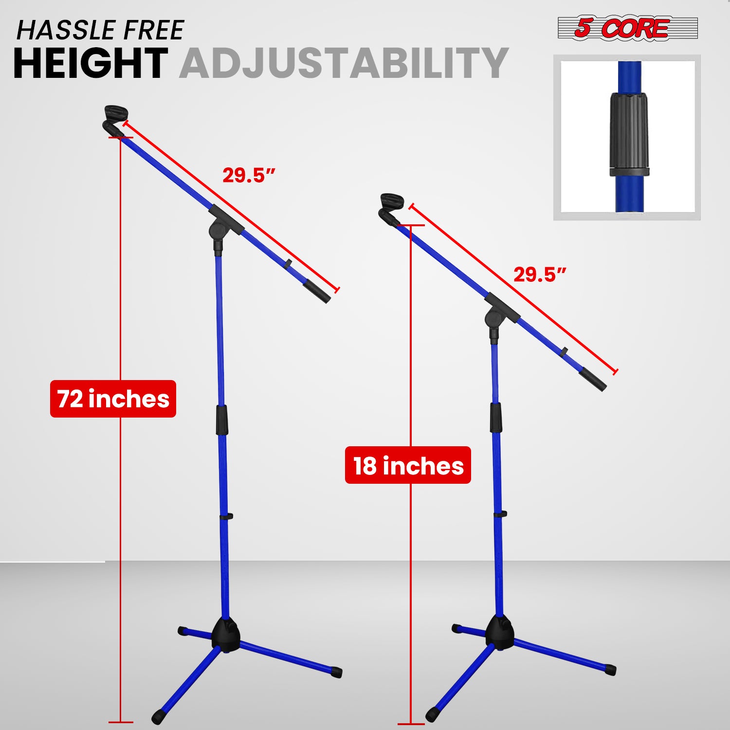5 Core Tripod Mic Stand Adjust - đánh giá và giá Microphone Stand Boom Arm Floor
