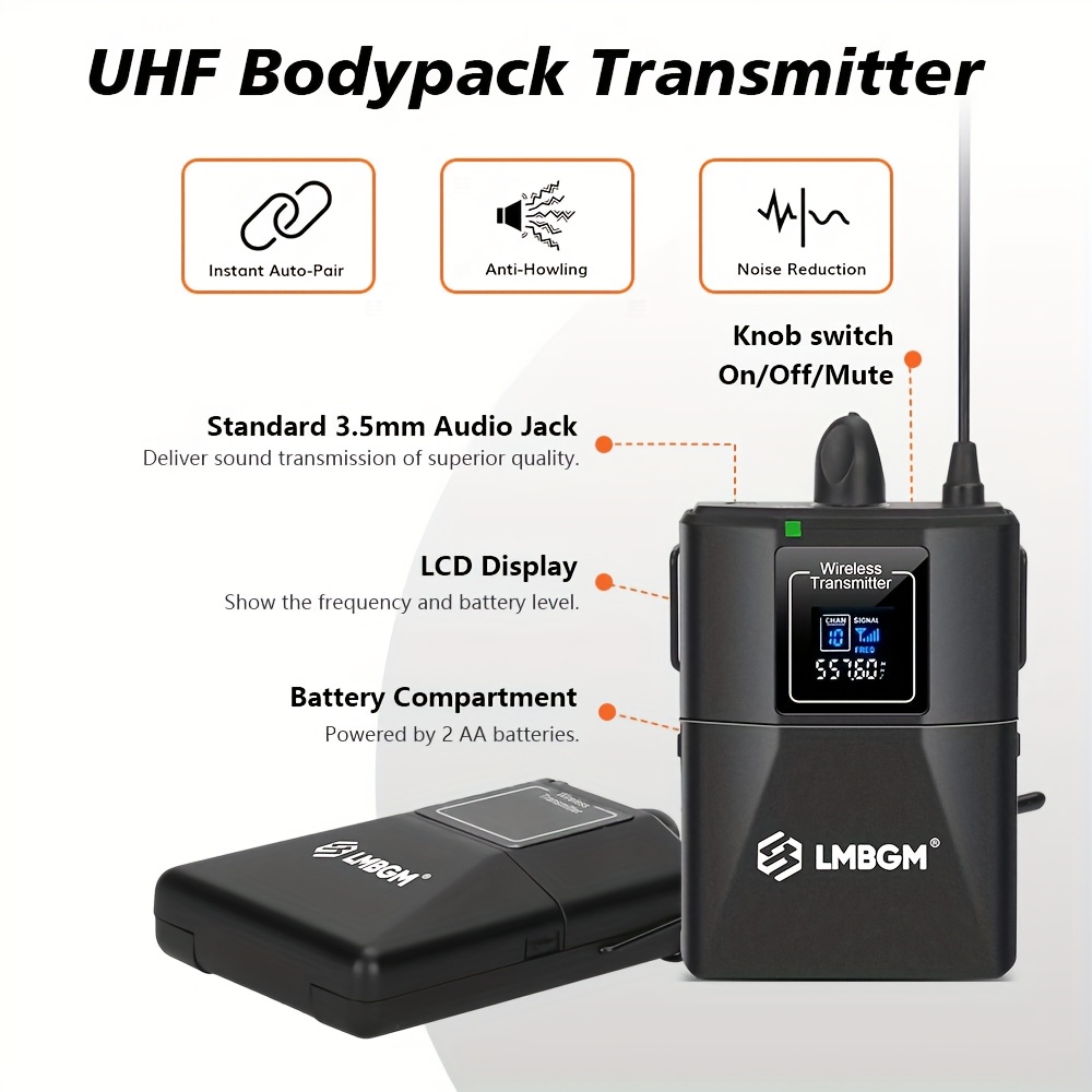 LMBGM-D44 Wireless Microphone  - đánh giá và giá Wireless Lavalier Microphone Dual Receiver